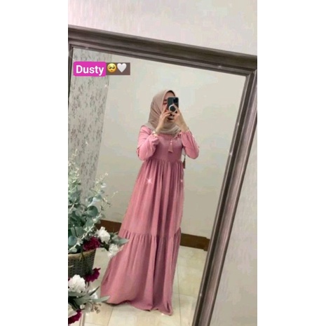 TERBARU GAMIS POLOS RAYON SUSUN/GAMIS  WANITA BUSUI RESLETING DEPAN