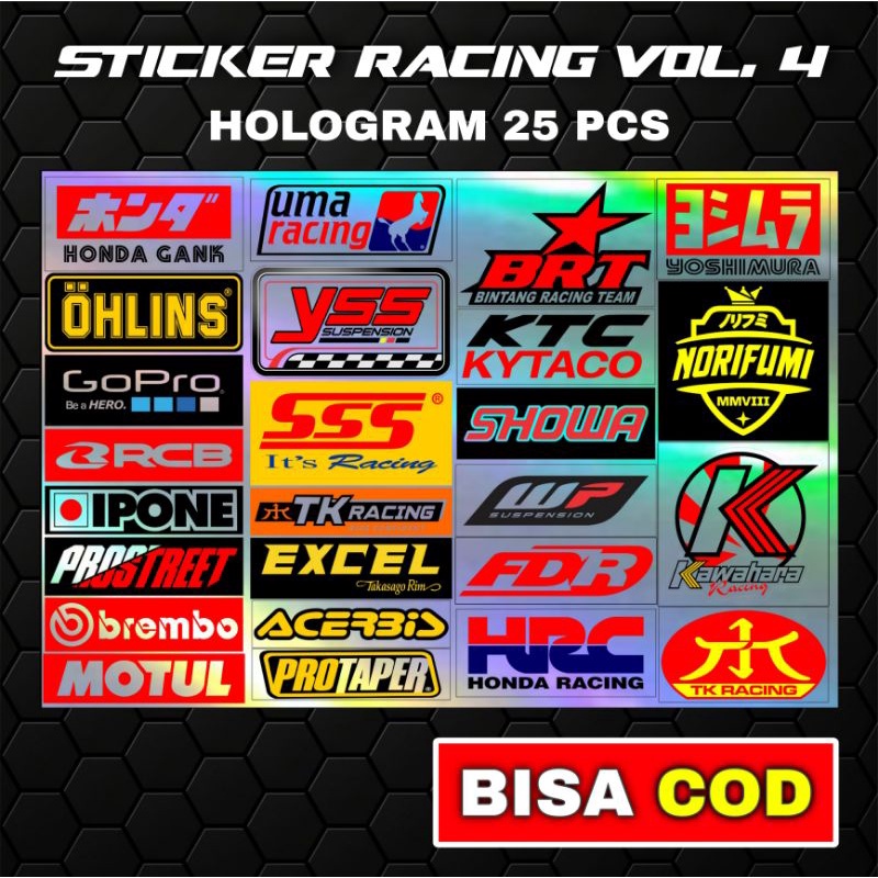 Stiker Racing pack isi 13 15 25 27 Stiker Sponsor Stiker Helm Stiker Motor Sticker Motor