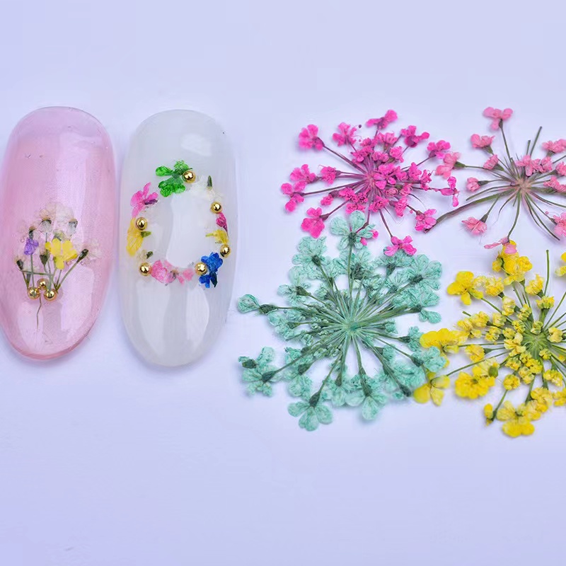 bunga nail art/bunga kering nailart/flower nails dried flower