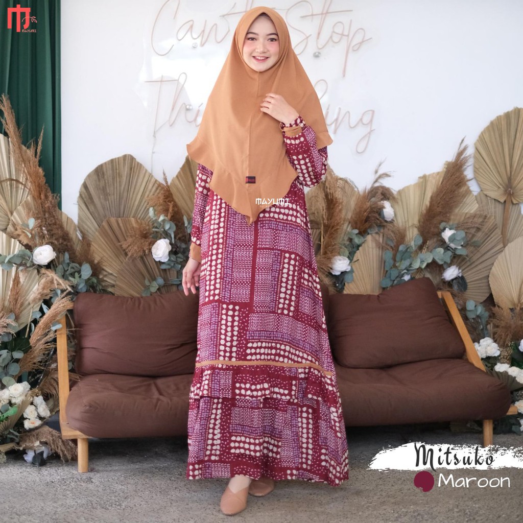 MITSUKO DRESS || Gamis Syari  Daily Dress Super ADEM by MAYUMI