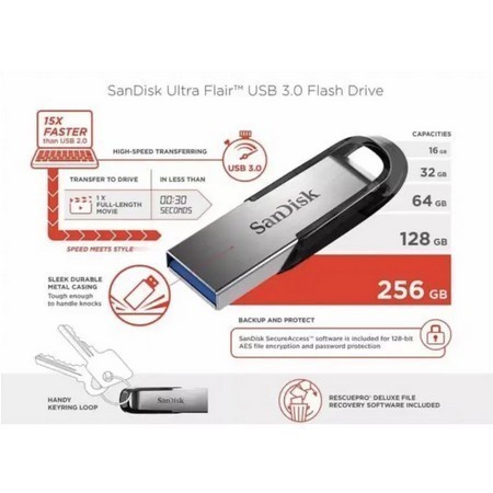 Flashdisk Sandisk Flashdrive 256GB Ultra Flair CZ73