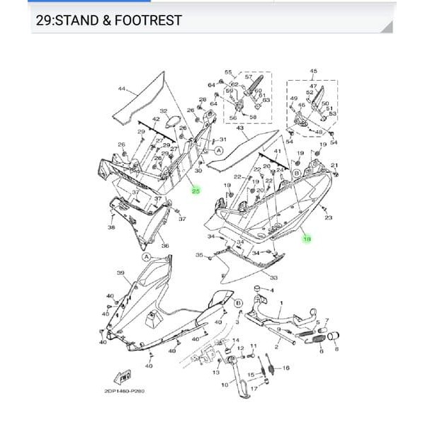 board footrest pijakan kaki bordes yamaha nmax 2DP original kiri