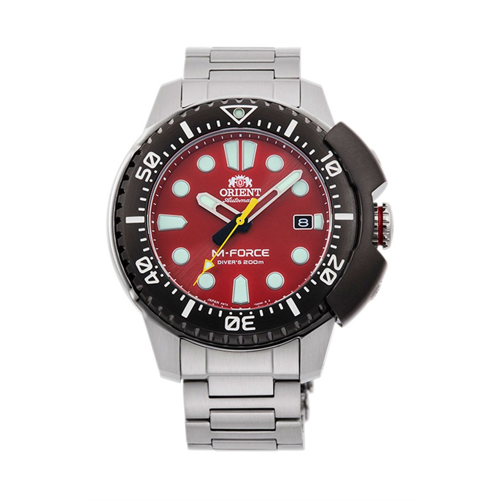 Orient M-Force RA-AC0L02R00B Automatic Divers Red Dial Stainless Steel - Jam Tangan Pria