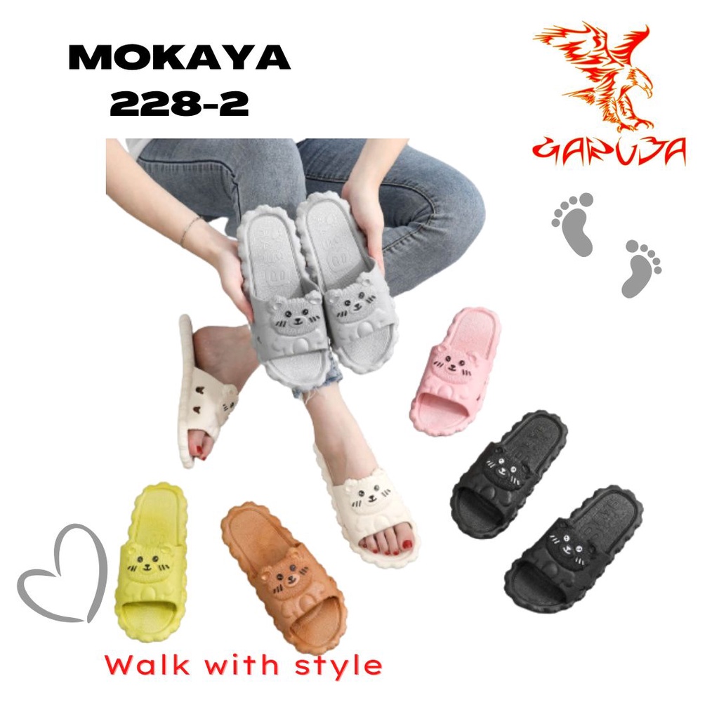 Sandal Selop Wanita MOKAYA 228-2 motif BERUANG Lucu