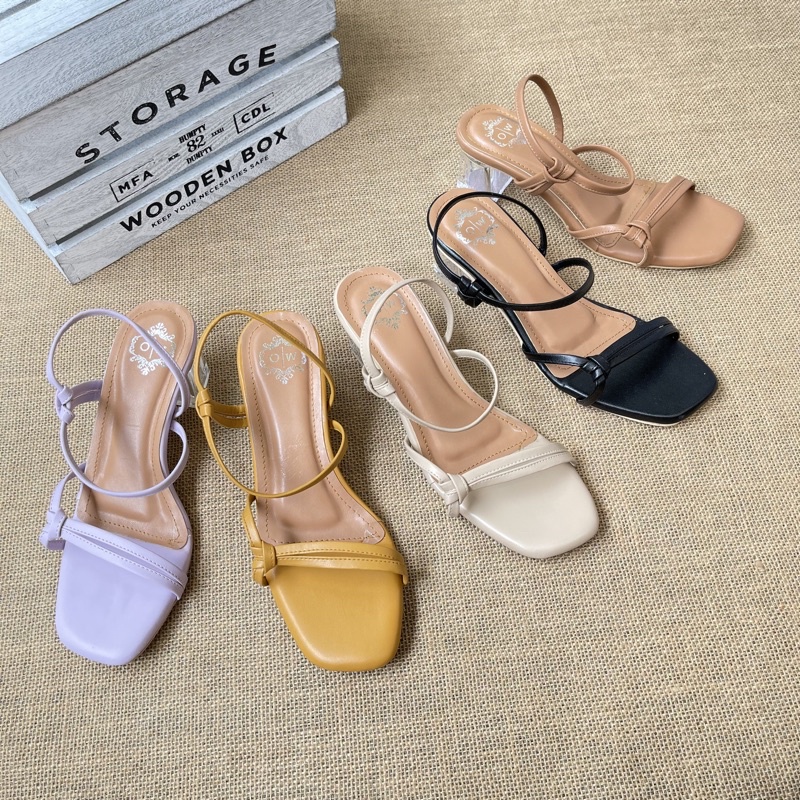 Faduzzi Sandal Wanita Chunky heel  Kaca  5 Cm MELLANO