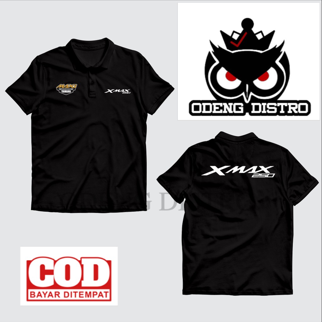 Polo Shirt Yamaha XMax 250 Logo Kaos Otomotif Baju Kerah Keren Distro Murah Casual Pria Wanita Origi