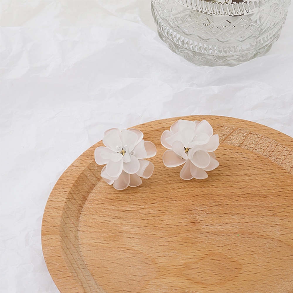 Anting Stud Bentuk Bunga Bahan Akrilik Resin Warna-Warni Gaya Korea Untuk Wanita