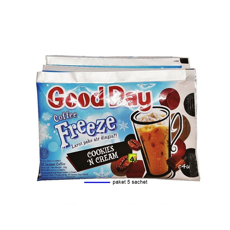

PAKET ISI 5PCS Good Day Coffee Freeze Cookies And Cream