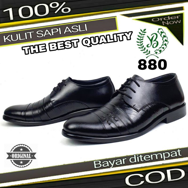 Sepatu Pantofel Pria Kulit Asli Sepatu Pantopel Formal Tali Pentopel Model Kekinian Yal Barneet 880