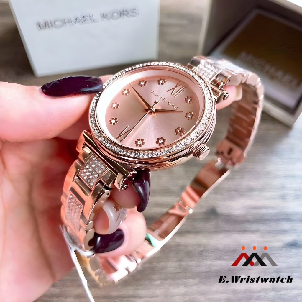 Jam Tangan Wanita Michael Kors MK3882 &amp; MK6560 Sofie Chronograph Rose Gold Dial Dual Tone Stainless Steel Strap Original