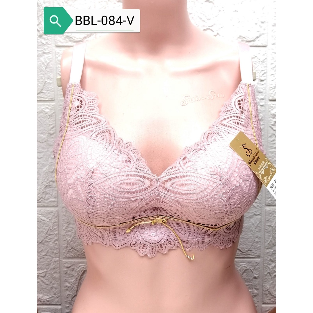 Seamless BRA Busa Tebal BH Penekan Lemak Berkawat Kait 3 Cup B Renda Halus Premium Tali Bisa Di Adju