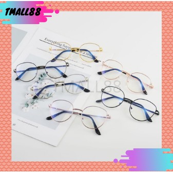 ♥TMALL88♥Kacamata Frame KM67 Anti Radiasi Metal Gaya Retro Untuk Pria / Wanita