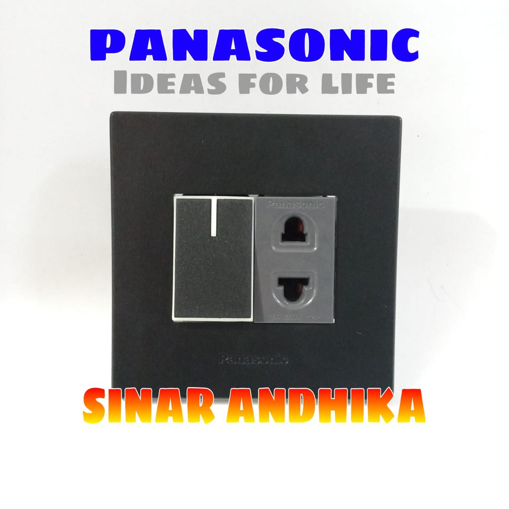 SAKLAR + STOP KONTAK UNIVERSAL HITAM STYLE E PANASONIC WESJ 78029B 3119H