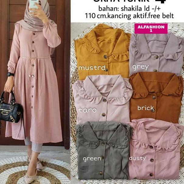 Tunik Wanita Shakila Premium Tebal Nyaman di Pakai Fashion Muslim Remaja Kekinian Oriya Nakita {CSP.