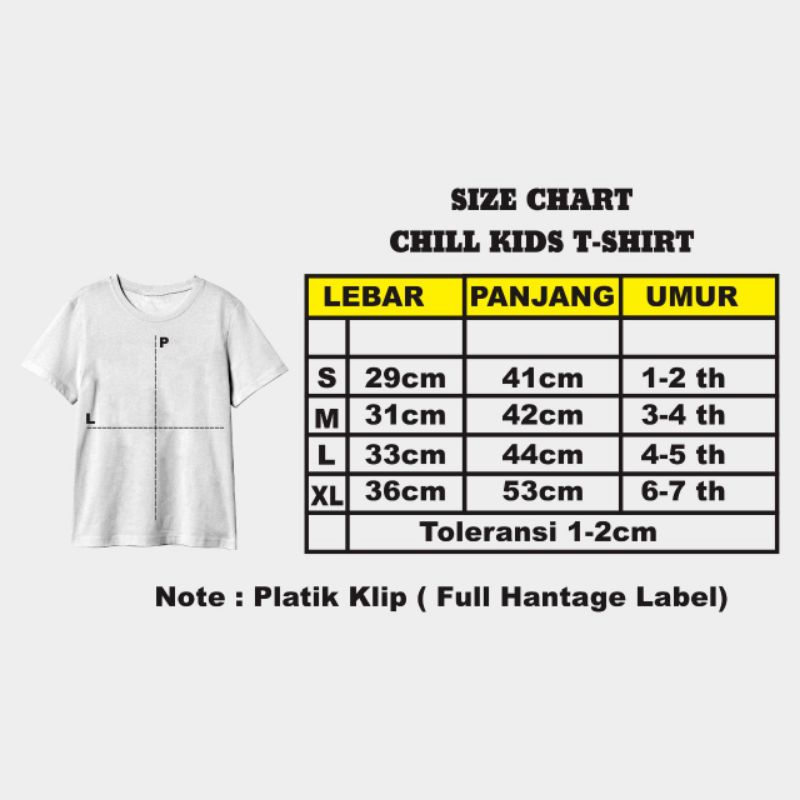 BAJU KAOS ANAK 1-12 TAHUN // KAOS DISTRO ANAK ORIGINAL CHILLKIDS // KAOS DISTRO ANAK COTTON (UNISEX)