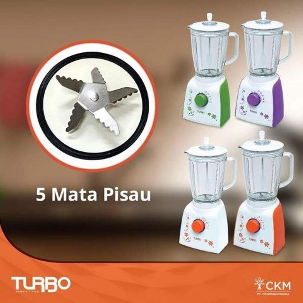 Blender Plastik Turbo EHM8099 2 Liter 5 Mata Pisau Terbaik