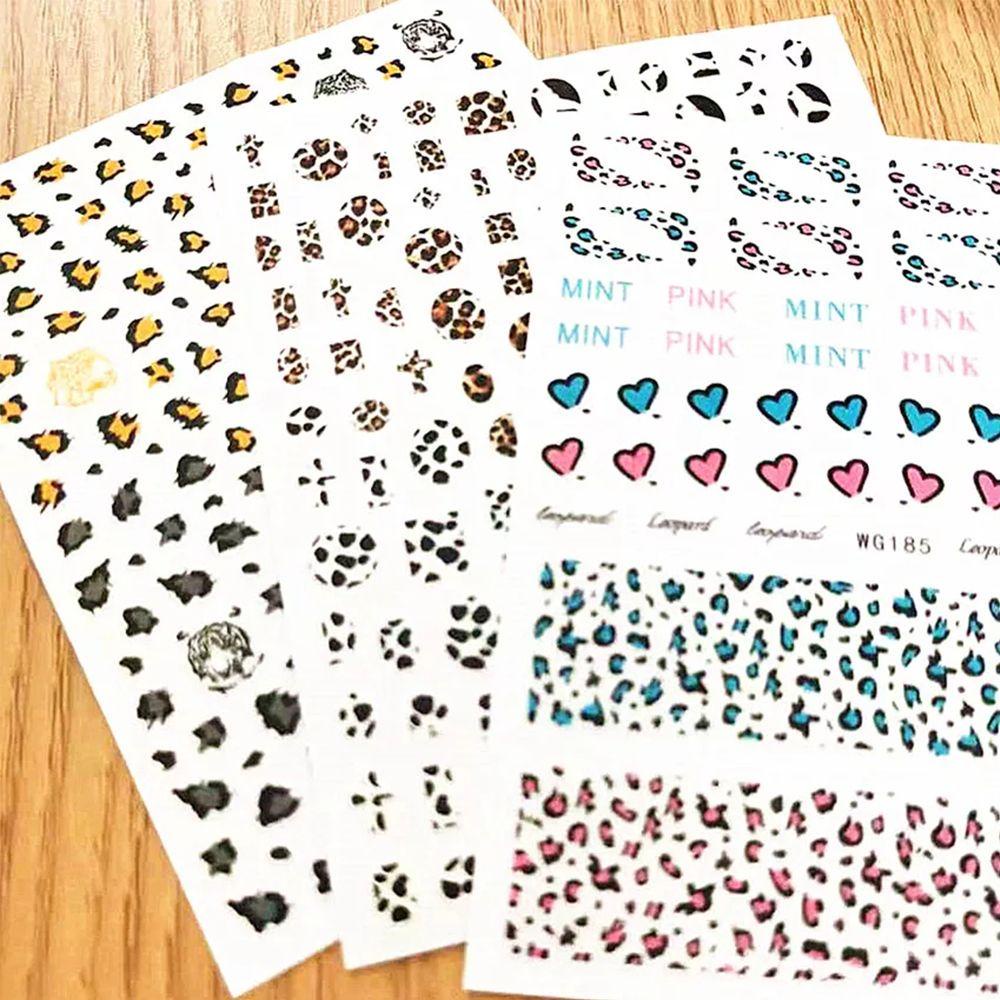 AUGUSTINA Agustina Leopard Stiker Kuku Sexy Lem Belakang Self Adhesive DIY Nail Art Dekorasi