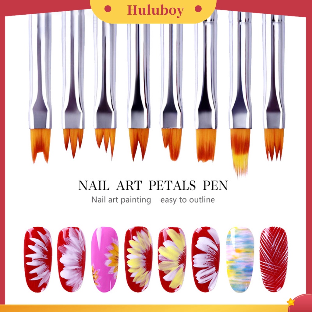 Huluboy Huluboy♡ Pen Brush Gambar Nail Art Gagang Pendek Portable Aneka Bentuk Untuk Manicure