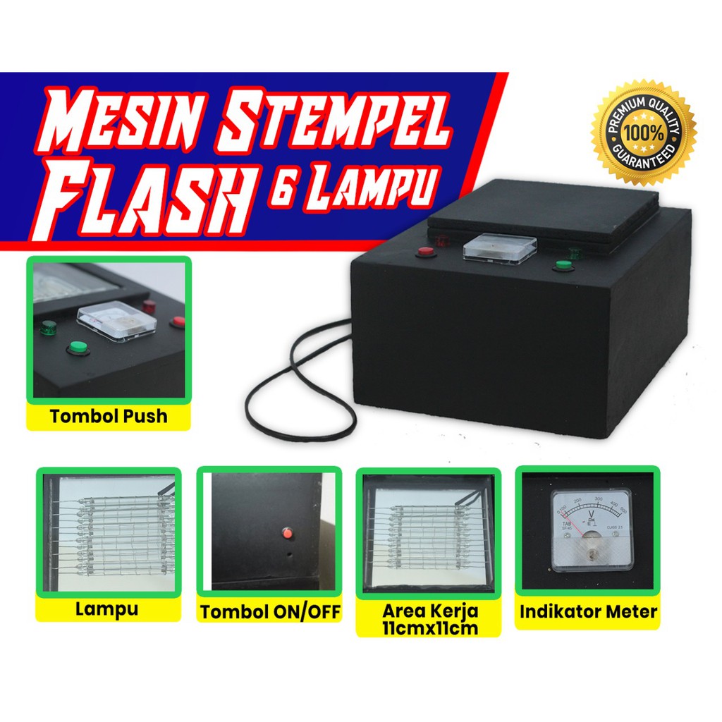Mesin Stempel Flash  Stempel Warna 6 Lampu kecil Lurus