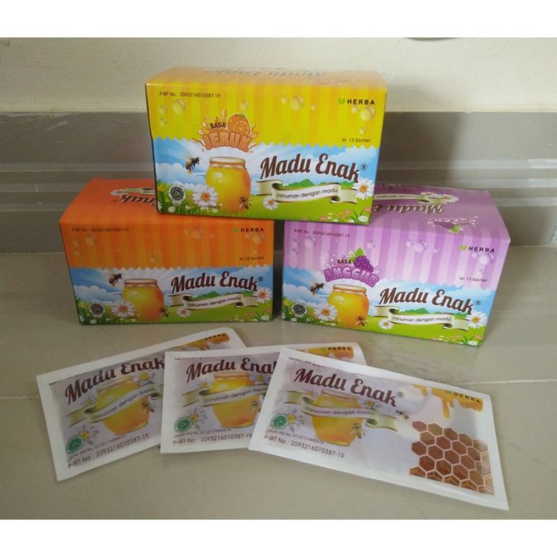 

MADU ENAK SACHET (1 box isi 12 sachet)/SACHET /MINUMAN/ENAK/MAKANAN/HERBAL