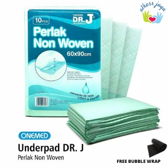 Underpad Onemed Dr J Pads Perlak Nonwoven U Pad 60x90cm isi 10 lbr  underpad untuk ibu melahirkan un