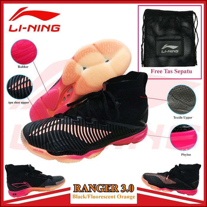 LINING RANGER 3 SEPATU BADMINTON ORIGINAL - 40 1.3