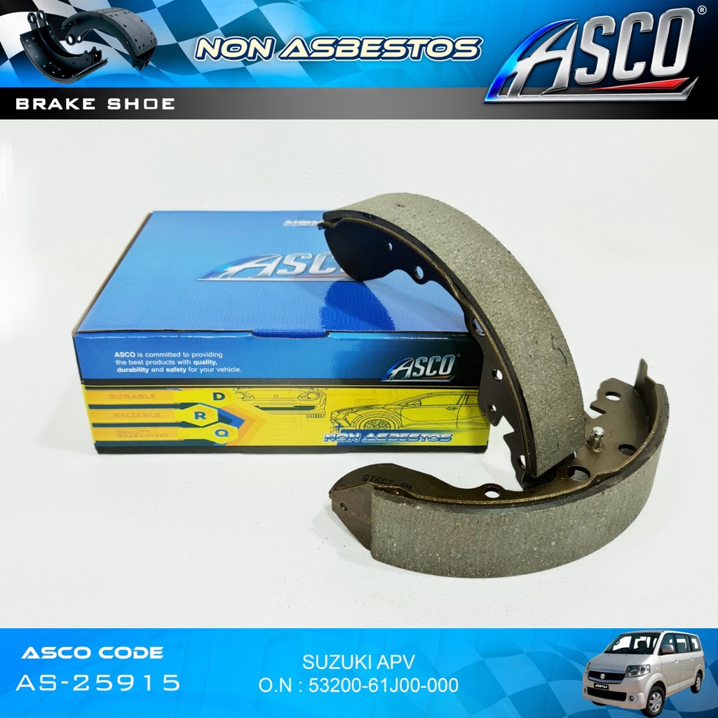 ASCO Kampas Rem Belakang-Brake Shoe Suzuki APV