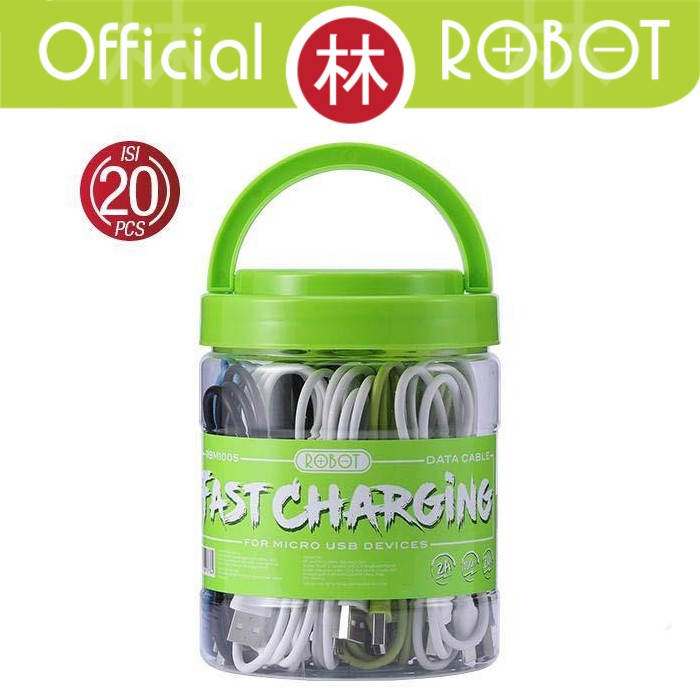 Robot RBM100S Micro USB Data Cable Colorful - 1 Toples 20 Pcs