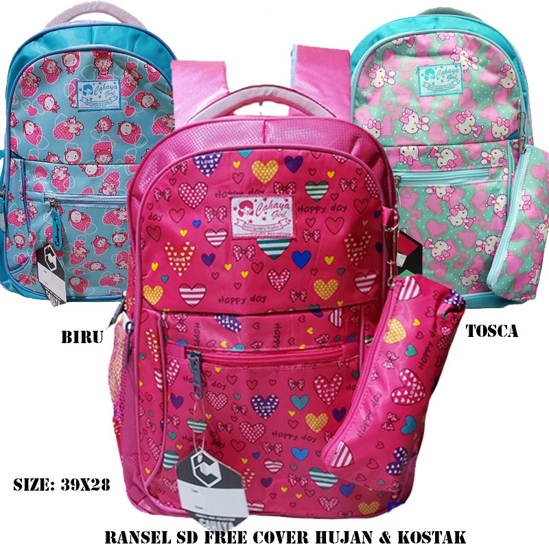 Tas Ransel SD Free Cover hujan dan Tempat pensil