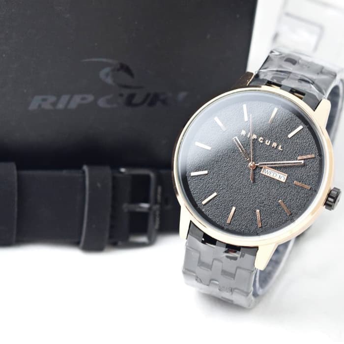 JAM TANGAN PRIA RIPCURL ORIGINAL RANTAI TANGGAL HARI FREE KULIT COWOK ANALOG ADA 5 WARNA