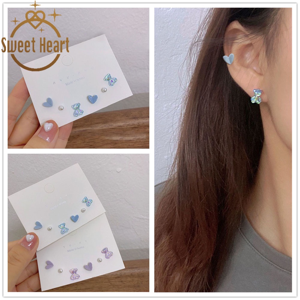 Anting S925 Sterling Silver Bentuk Hati Aksen Mutiara Untuk Wanita