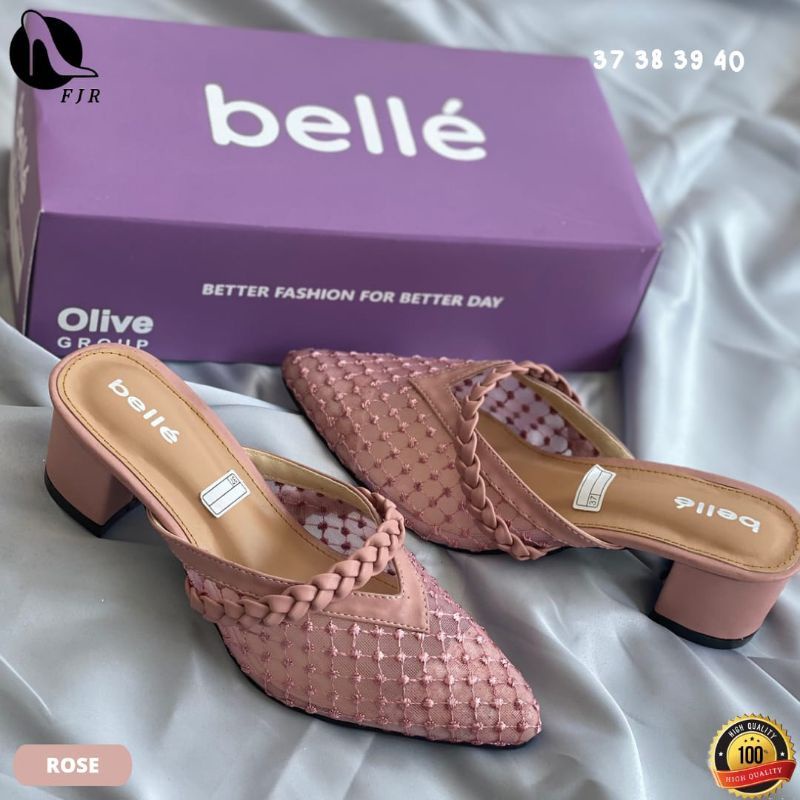 WHISLIND - SENDAL HEELS WANITA (SIZE 37 - 44) BROKAT BORDIR KEPANG 5 CM | WEDDING SHOES