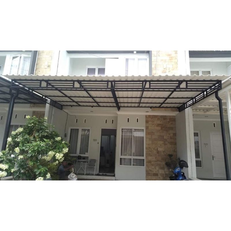 Kanopi Besi Hollow Galvanis 4x6 Atap Alderon Twinwall Shopee Indonesia
