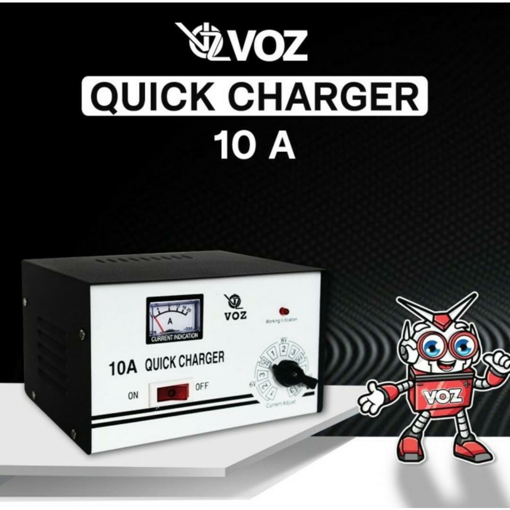Charger Aki Voz 10A / Charger Aki Mobil / Charger Aki Motor