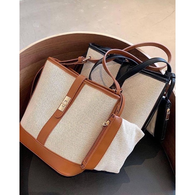 Kaeli Bag size : 28x13x25cm black & brown  @175k