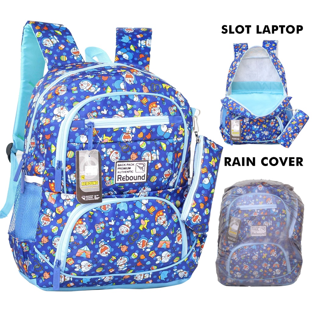 [COD] Promo Ransel Rebound Cowok Gambar Doraemon Tas Gendong Anak Laki-Laki TK SD Lucu Imut Free Tempat Pensil