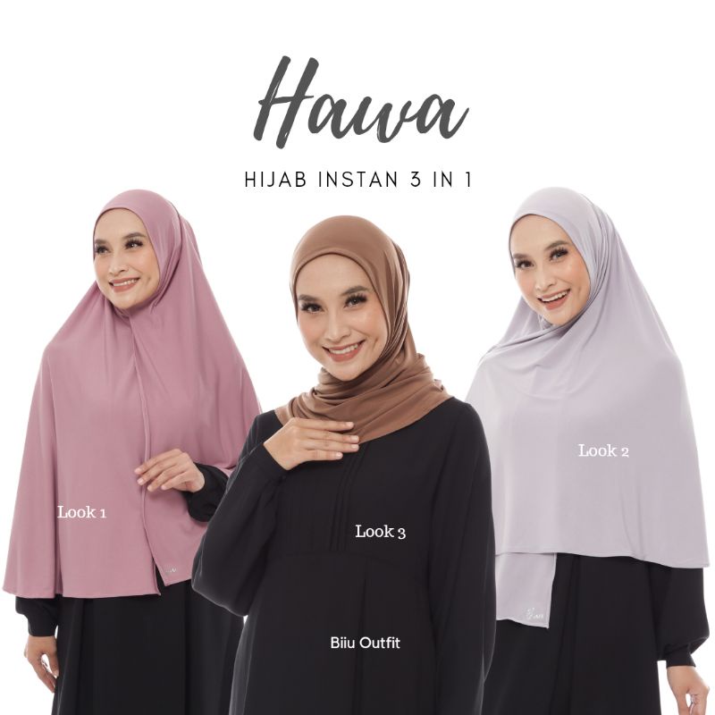 BIIU Jilbab Instan Jersey 3 In 1 Hawa Pashmina Instan