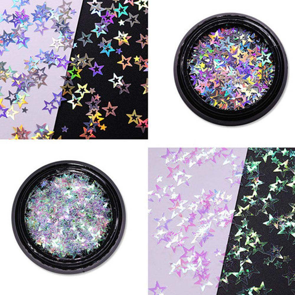 Sequin Bentuk Bintang Warna Silver Untuk Dekorasi Nail Art