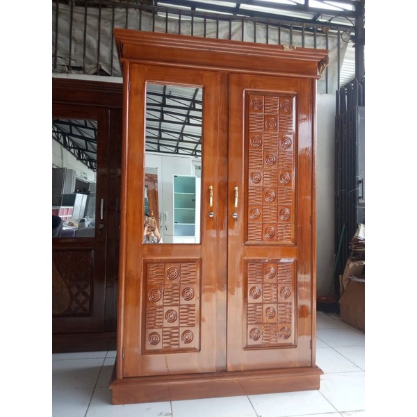 LEMARI PINTU 2 KAYU JATI MURAH FREE ONGKIR PURWOKERTO PURBALIGGA