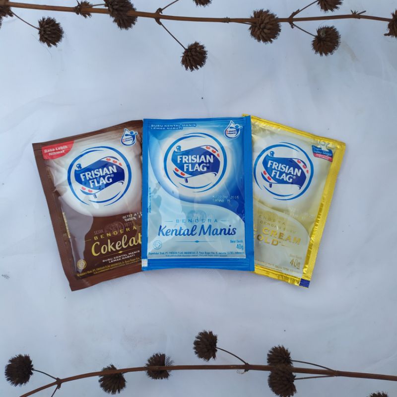 

Susu Kental Manis Bendera Frisian Flag Sachet (1 renceng=6sachet), Coklat Putih Gold 40gr