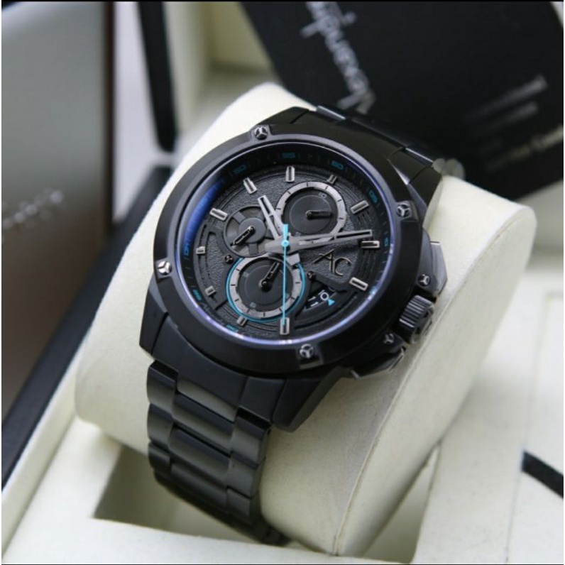ORIGINAL GARANSI RESMI JAM TANGAN PRIA ALEXANDRE CHRISTIE BLACK LIST BLUE RANTAI STAINLESS STEEL ARL