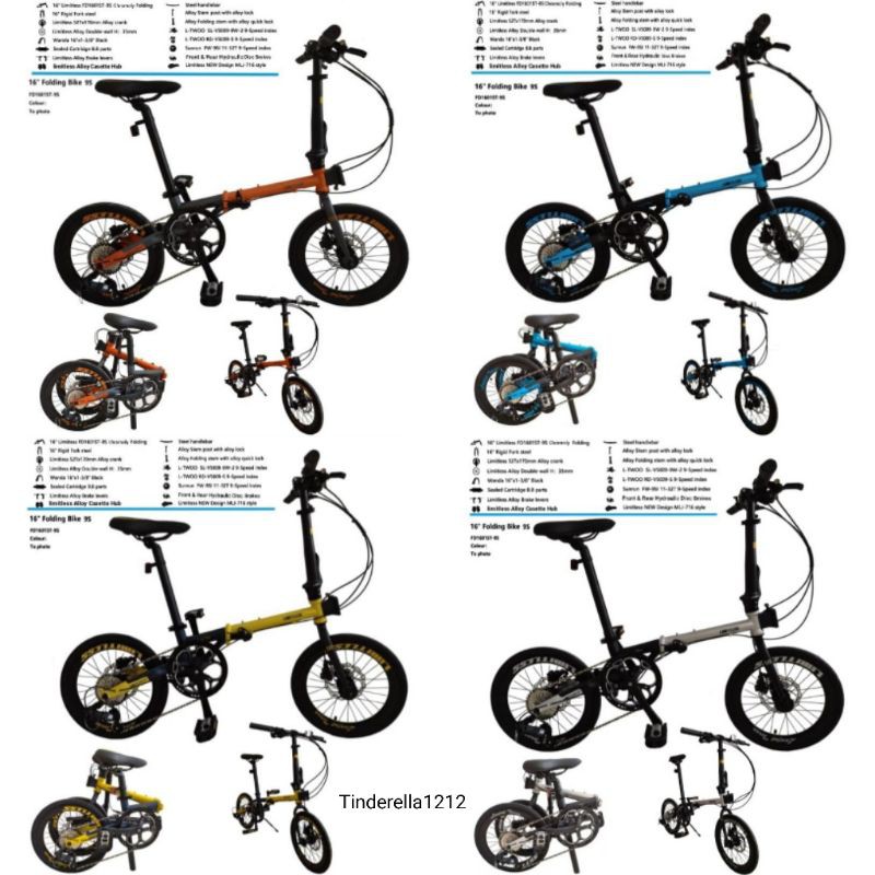 Sepeda Lipat 16" Limitless Chromoly FD-1601