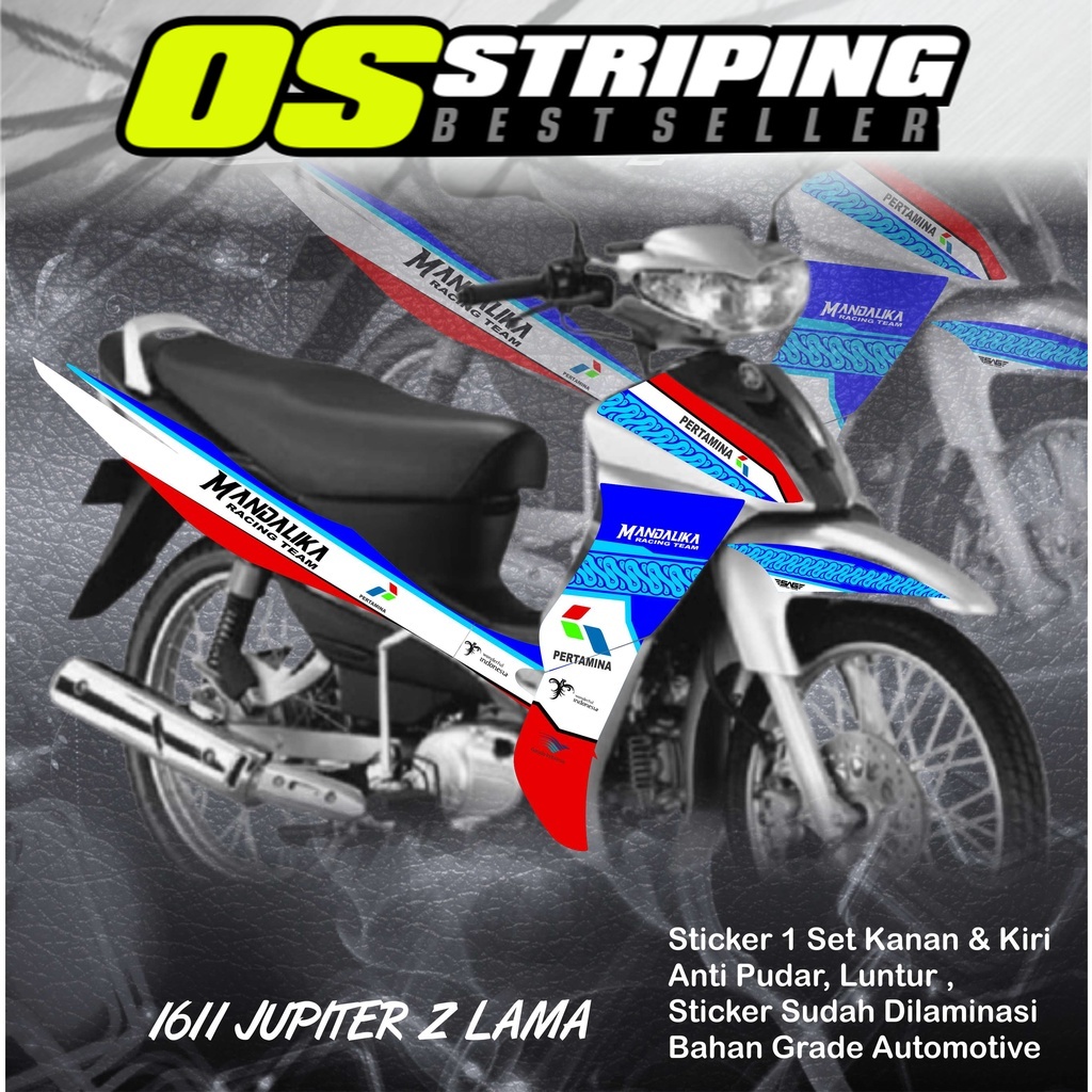 OS- 1611 Sticker Striping Motor JUPITER Z LAMA List Variasi Desain Mandalika Setiker Stiker