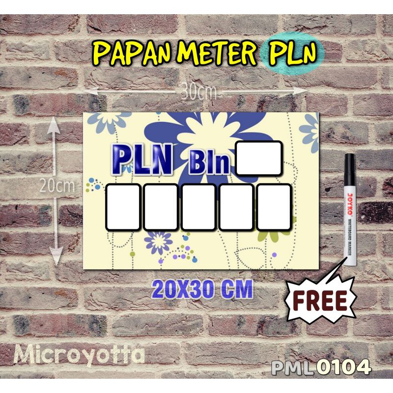 

Microyotta Papan Meter Listrik PLN PAM motif Unik - Floral 04
