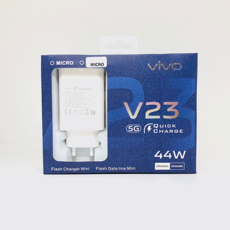 44W NEW FAST CHARGING CHARGER VIVO V23E 5G MICRO TYPE C SMART CHARGING BY V23
