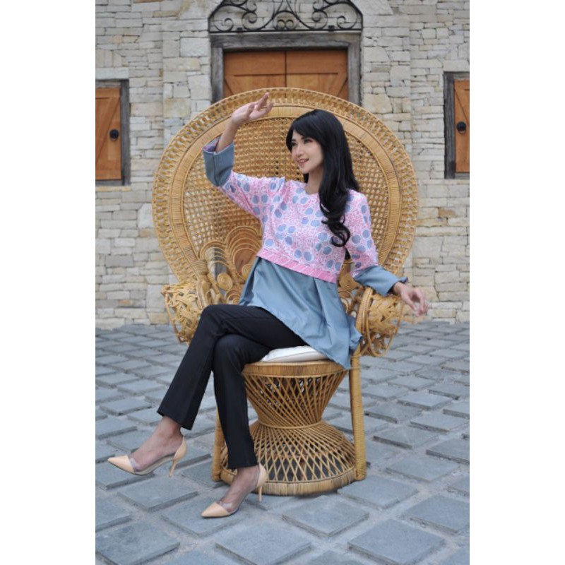 ATASAN WANITA BATIK SOFT-BATIK WANITA MODERN NEW MODEL-BLOUSE BATIK WANITA
