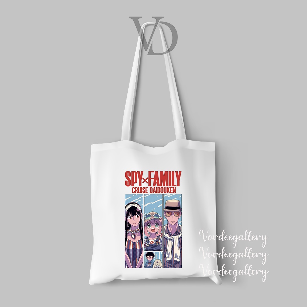 tote bag chibi spy x family / totebag anya anime jepang / animasi japan versi 1