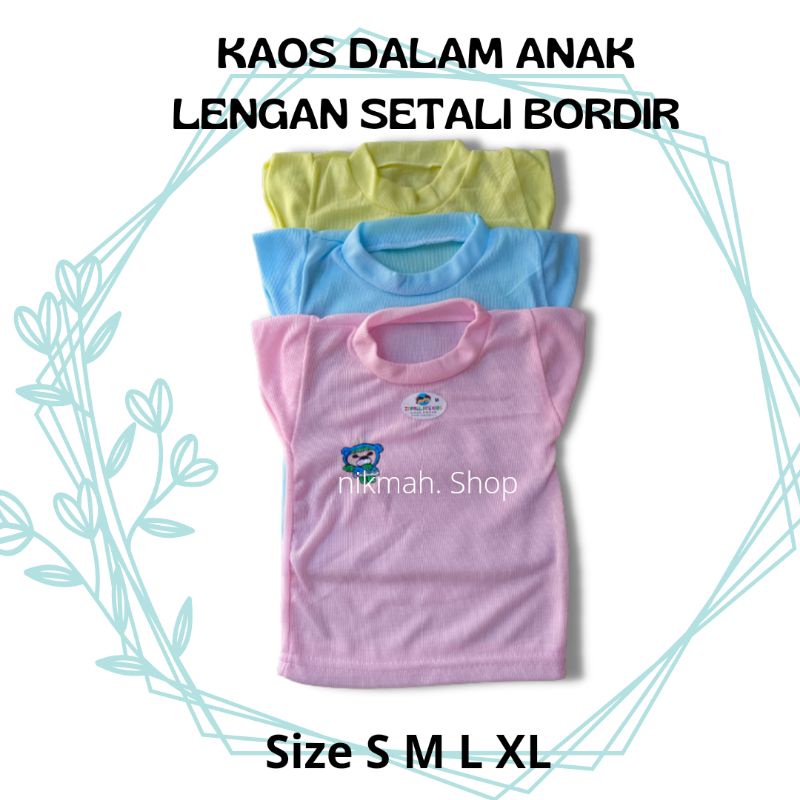 KAOS DALAM ANAK LENGAN SETALI BORDIR