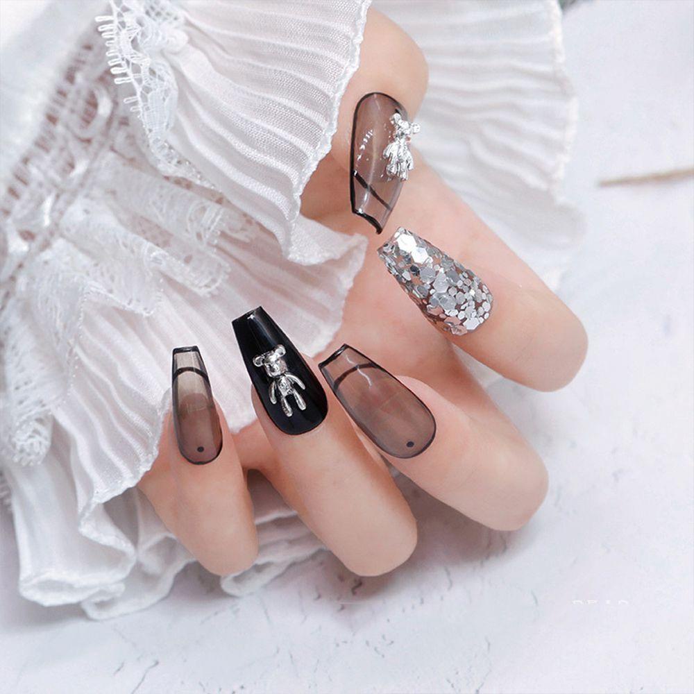 Needway Beruang Nail Art Perhiasan Lucu Logam Pesona Fashion Jepang Retro DIY Hiasan Kuku