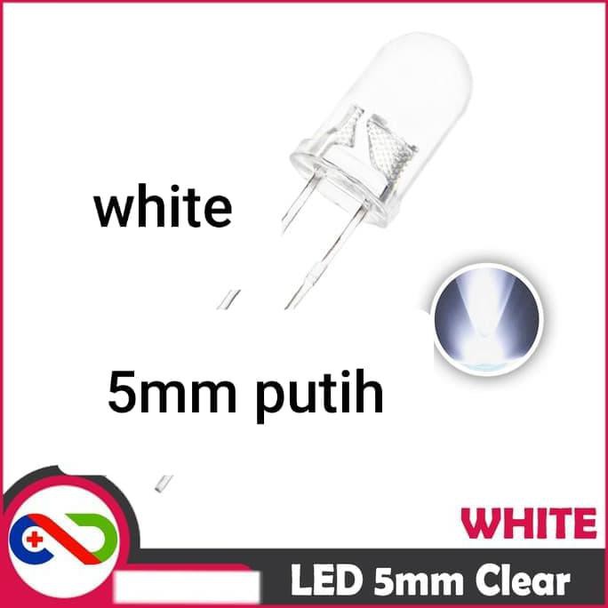

Lampu Led 5Mm Bening Nyala Putih 5 Mm White Putih Fokus Focus Tojila39 Murah
